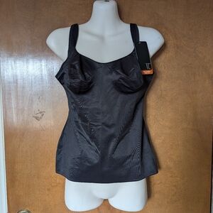 NWT TC Fine Cupid Intimates Black Firm Control Shape Cami Tank Shapewear